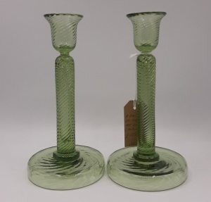 A Pair of Vintage Italian Art Glass Candlesticks